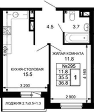 Продается 1-комн. квартира, 36.8 м²