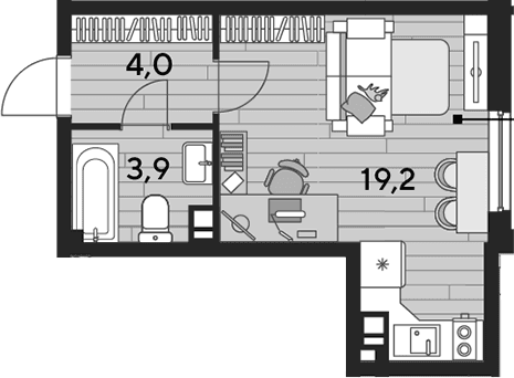 Продается 1-комн. квартира, 27.1 м²