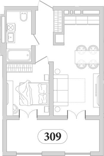 Продается 1-комн. квартира, 53.7 м²