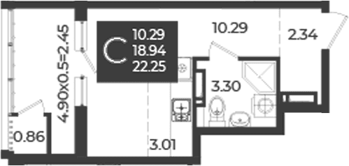 Продается 1-комн. квартира, 19.8 м²