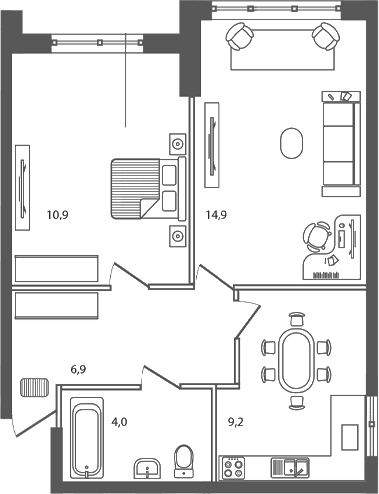 Продается 2-комн. квартира, 45.9 м²