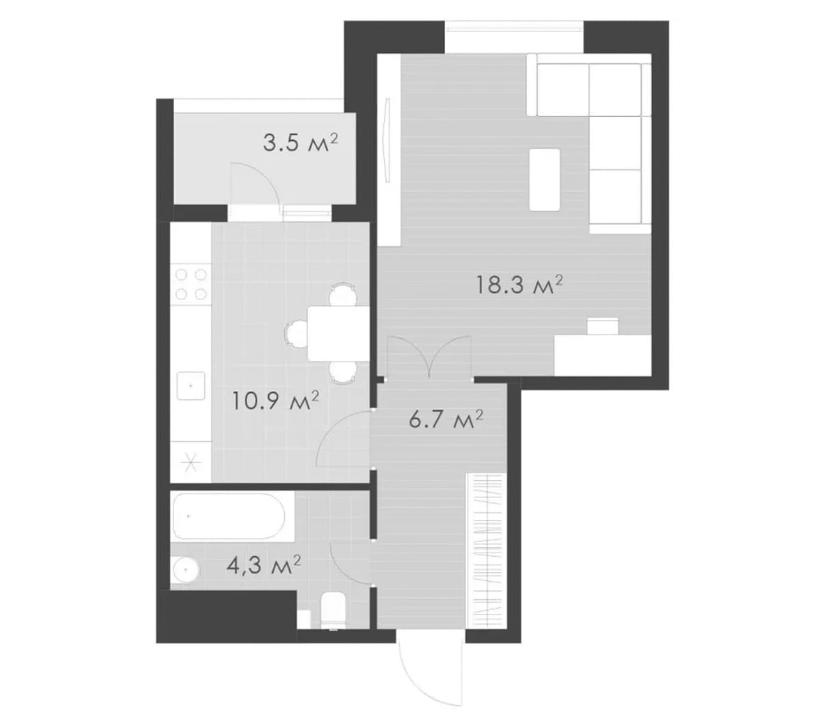 Продается 1-комн. квартира, 40.2 м²