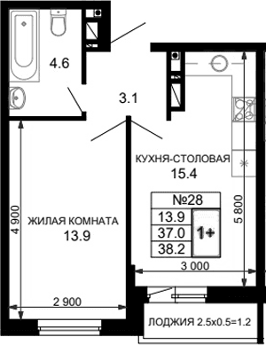 Продается 2-комн. квартира, 37.25 м²