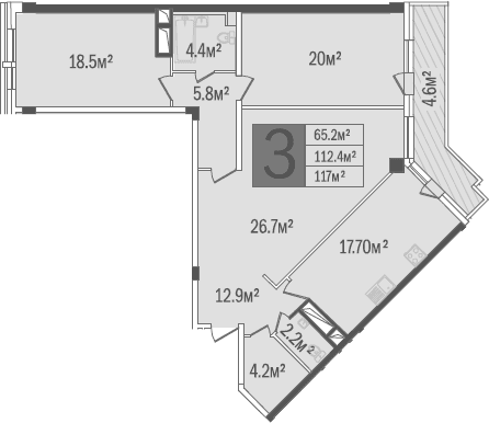 Продается 2-комн. квартира, 52.9 м²