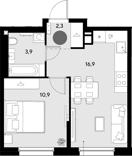Продается 2-комн. квартира, 34 м²