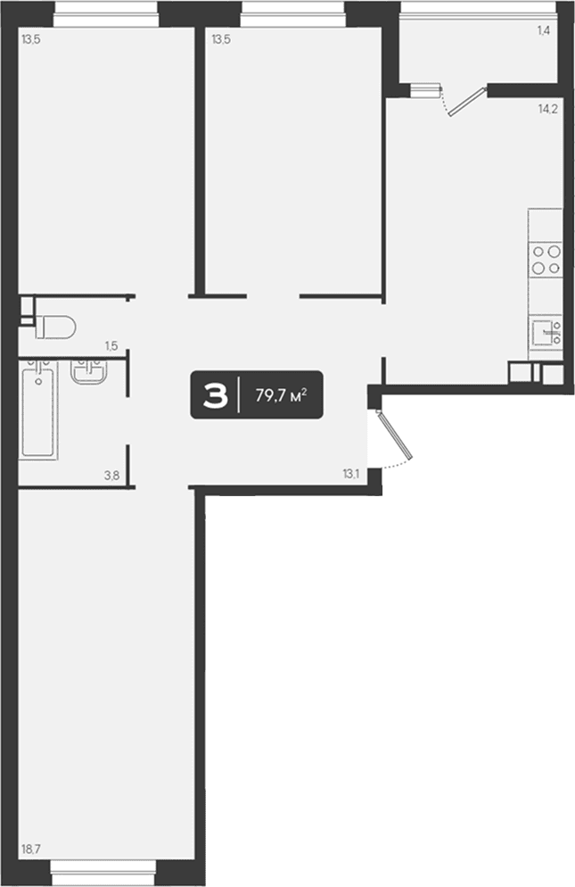 Продается 3-комн. квартира, 78.3 м²