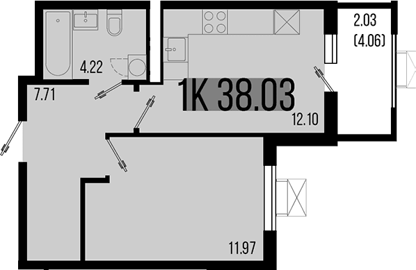 Продается 1-комн. квартира, 36 м²