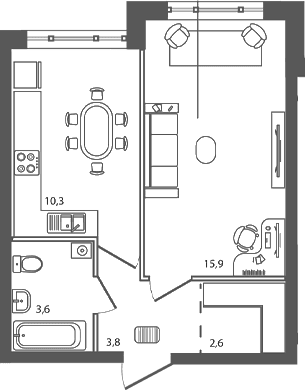 Продается 1-комн. квартира, 36.2 м²