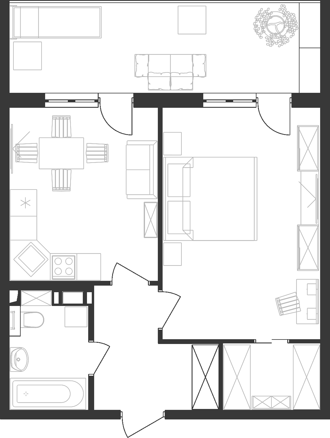 Продается 1-комн. квартира, 45.63 м²