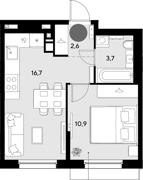 Продается 2-комн. квартира, 33.9 м²