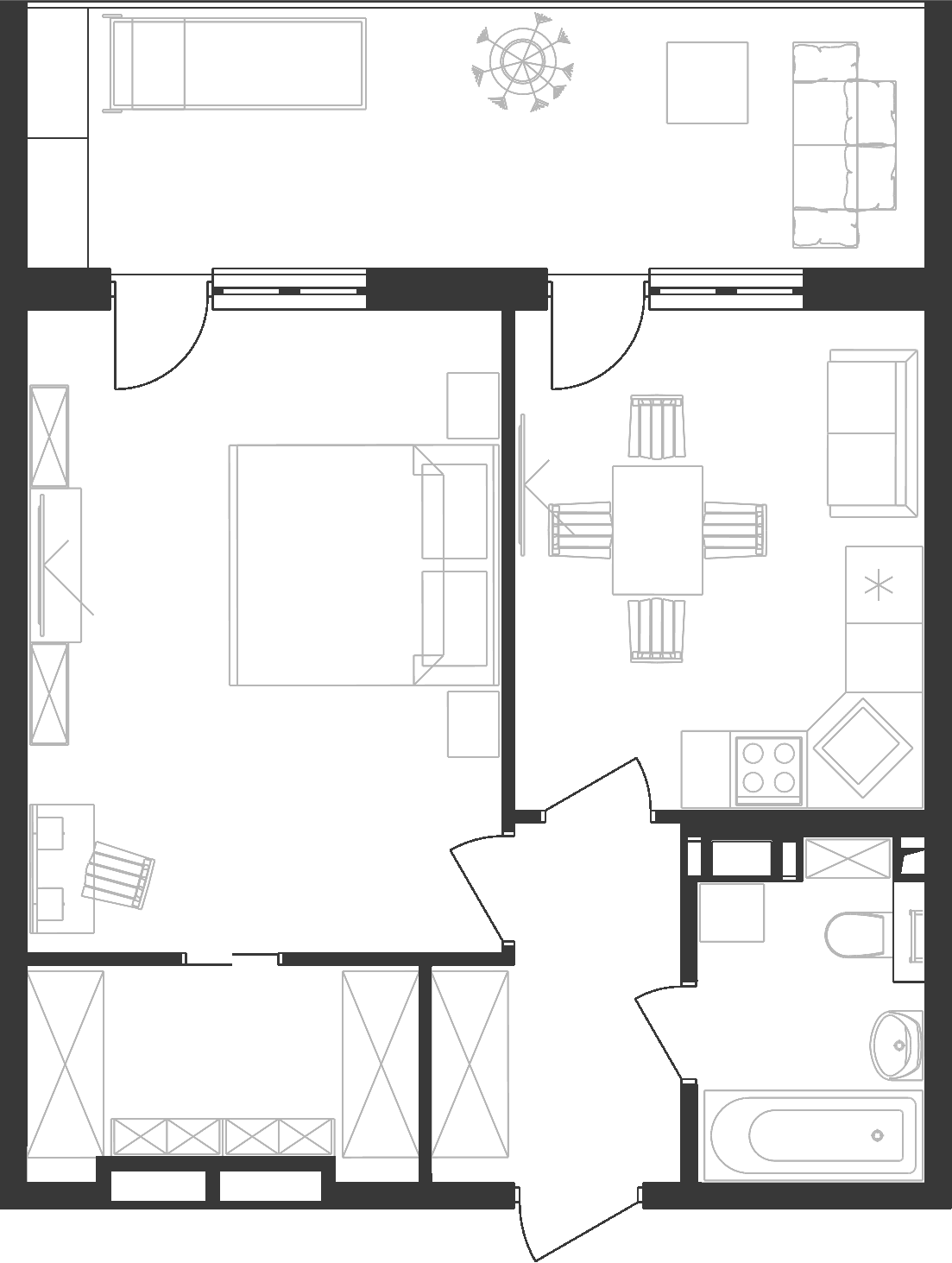 Продается 1-комн. квартира, 45.36 м²