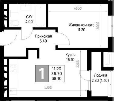Продается 1-комн. квартира, 36.7 м²
