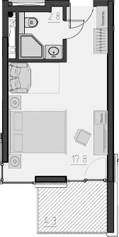 Продается 1-комн. квартира, 20.6 м²