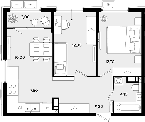 Продается 3-комн. квартира, 55.9 м²