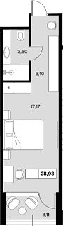 Продается 1-комн. квартира, 25.87 м²