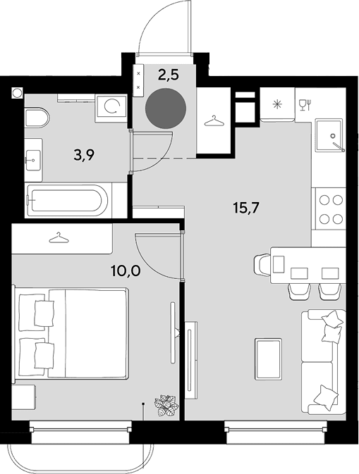 Продается 2-комн. квартира, 32.1 м²