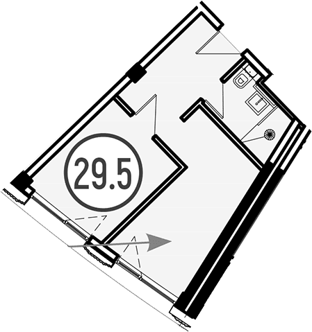 Продается 1-комн. квартира, 29.5 м²
