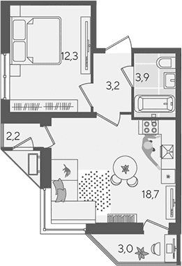 Продается 2-комн. квартира, 38.1 м²