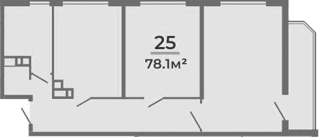 Продается 1-комн. квартира, 78.1 м²