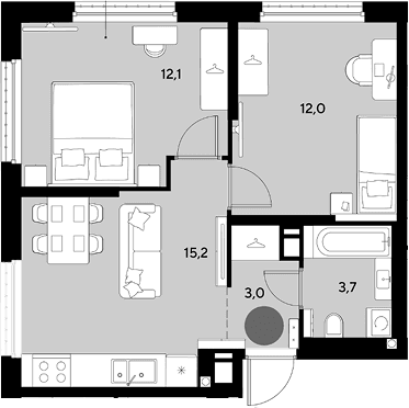 Продается 3-комн. квартира, 46 м²