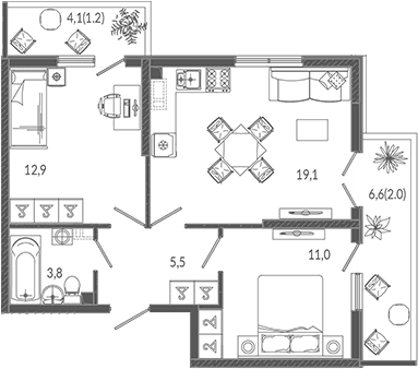 Продается 3-комн. квартира, 52.3 м²