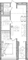 Продается 1-комн. квартира, 36.15 м²