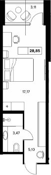 Продается 1-комн. квартира, 25.74 м²