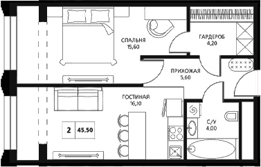Продается 2-комн. квартира, 46.8 м²