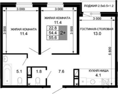 Продается 3-комн. квартира, 54.4 м²