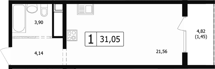 Продается 1-комн. квартира, 28.15 м²