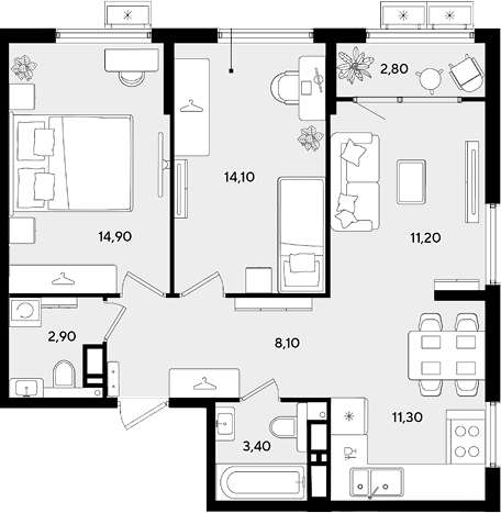 Продается 3-комн. квартира, 65.9 м²