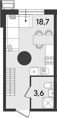 Продается 1-комн. квартира, 22.3 м²