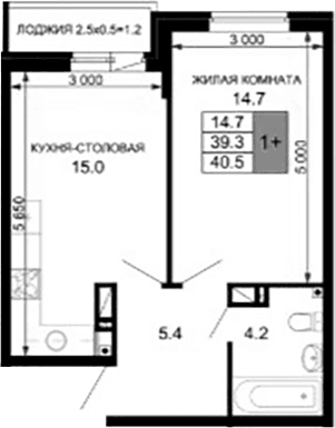 Продается 2-комн. квартира, 39.3 м²