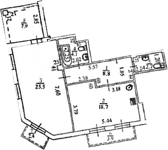 Продается 1-комн. квартира, 59.8 м²