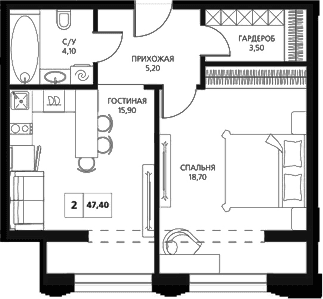 Продается 2-комн. квартира, 48.9 м²