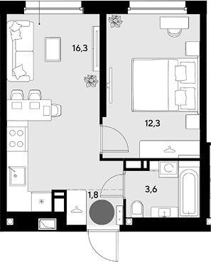 Продается 2-комн. квартира, 34 м²