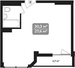 Продается 1-комн. квартира, 30.3 м²