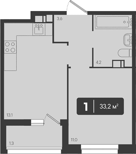 Продается 1-комн. квартира, 31.9 м²