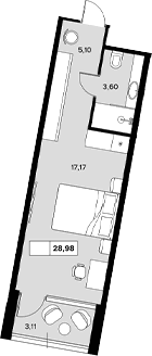 Продается 1-комн. квартира, 25.87 м²