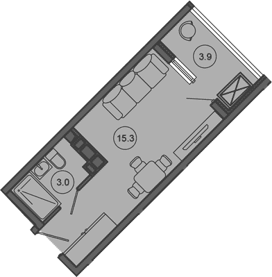 Продается 1-комн. квартира, 18.3 м²