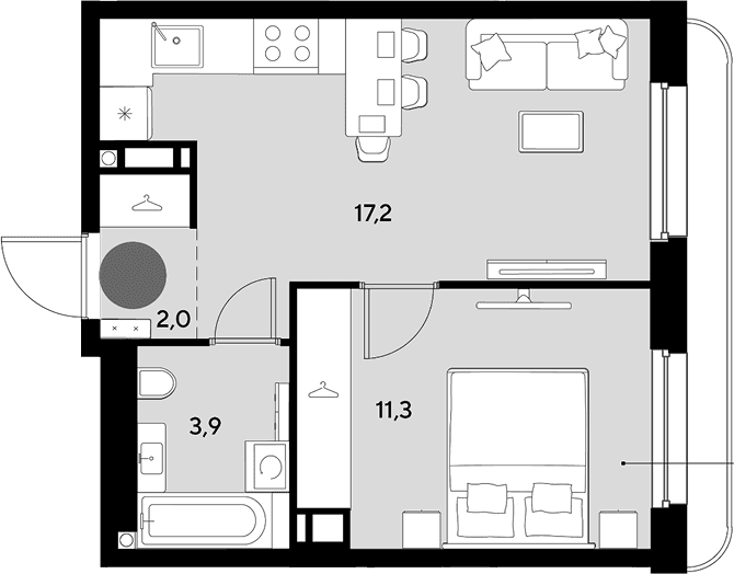 Продается 2-комн. квартира, 34.4 м²