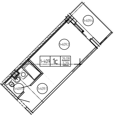 Продается 1-комн. квартира, 26.08 м²