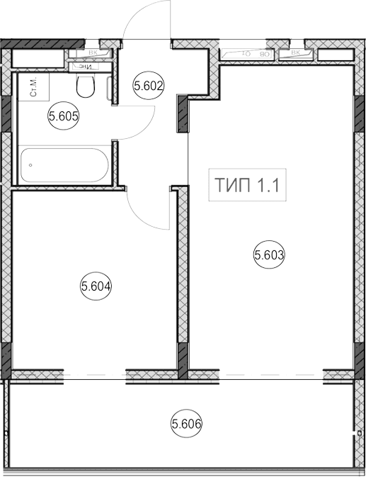 Продается 1-комн. квартира, 68.3 м²