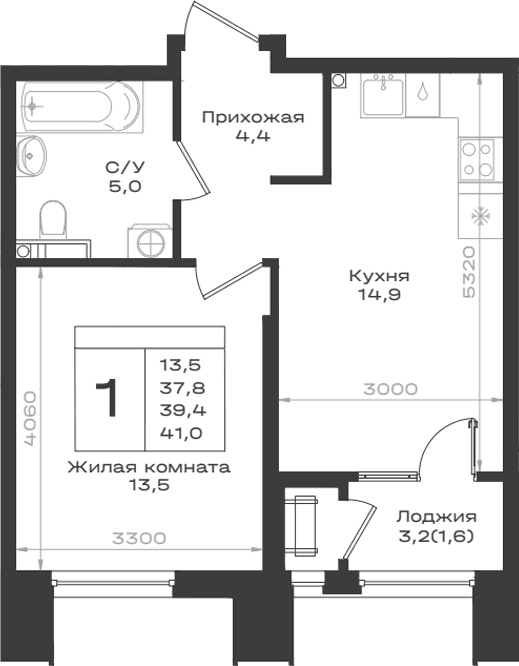 Продается 1-комн. квартира, 37.8 м²