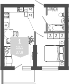 Продается 2-комн. квартира, 36.9 м²