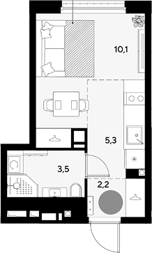 Продается 1-комн. квартира, 21.1 м²