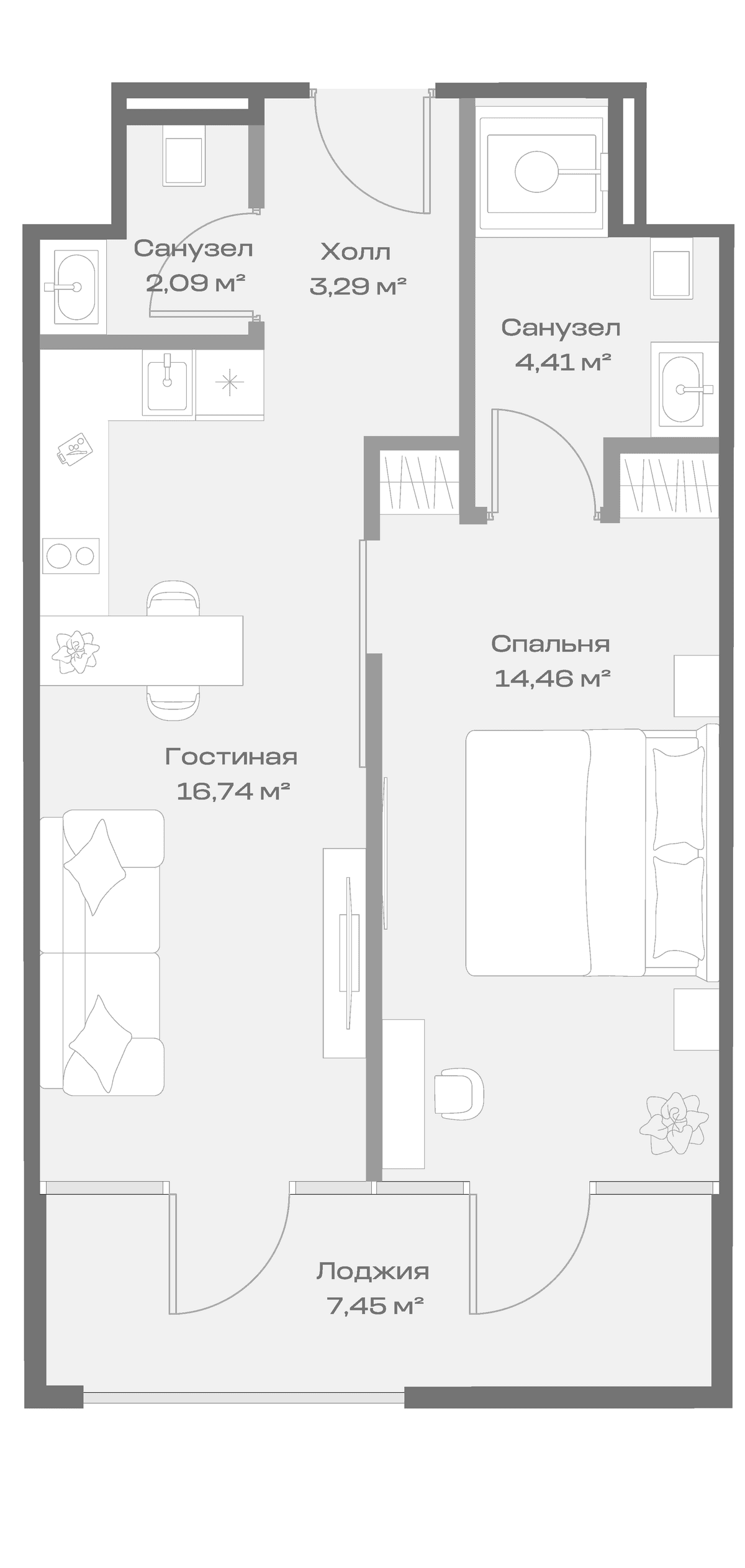 Продается 1-комн. квартира, 40.99 м²