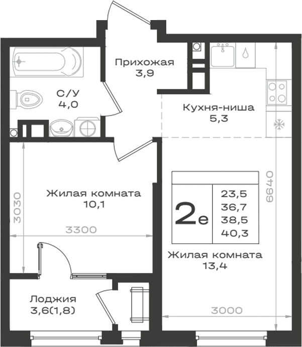 Продается 2-комн. квартира, 36.7 м²