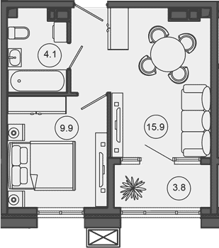 Продается 2-комн. квартира, 29.9 м²