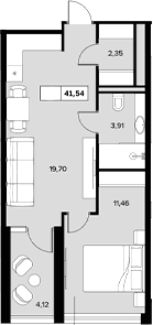 Продается 1-комн. квартира, 37.42 м²
